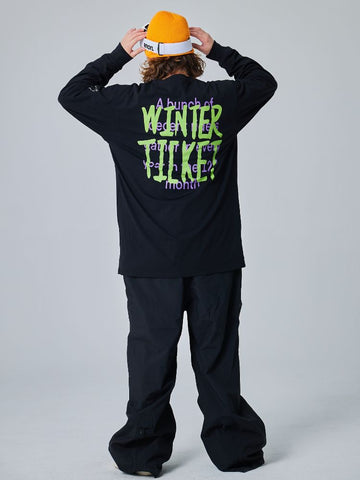 Winter Ticket Hip-Hop Snowboarding Pullover Top - Unisex