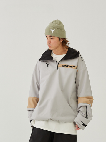 Winter Ticket Grey Freeride 3L Pullover Jacket - Unisex