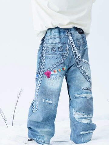 Molocoster 3D Print Baggy Snow Pant - Unisex