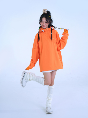 RenChill Cute Orange Bear Hoodie - Unisex