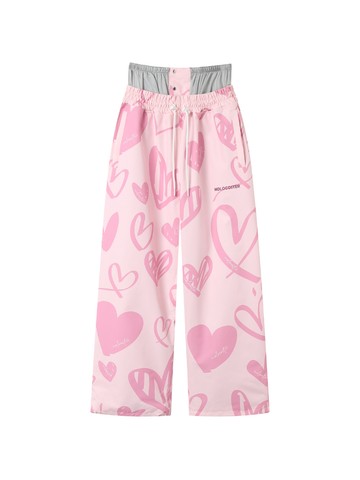 Molocoster Pink Hearts 3L Baggy Ski Suit – Women’s