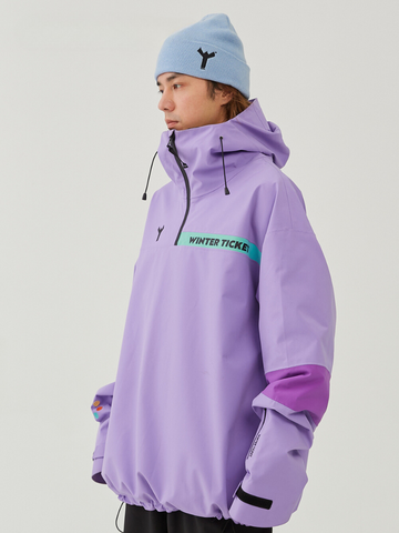 Winter Ticket Violet Oversized Snow Jacket - Unisex