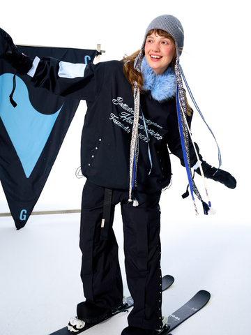 BCG All Grey Knit Ribbon Ski Beanie