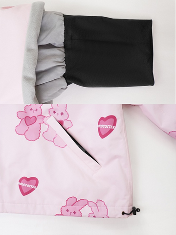 Molocoster Pink Rabbit Fleece Snow Suit - Unisex