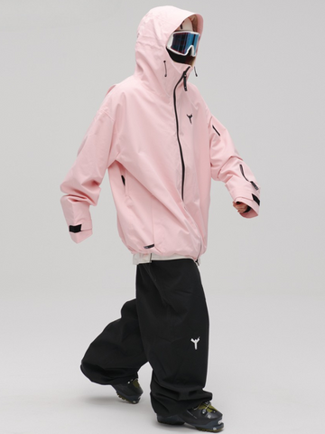 Winter Ticket Pink Baggy Ski Jacket - Unisex
