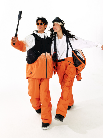 LITAN Alpine Teflon Suspender Orange Pants - Unisex