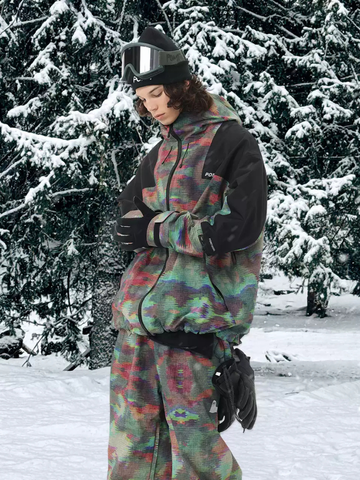 POMT Retro Pixel Style Baggy Ski Jacket – Unisex