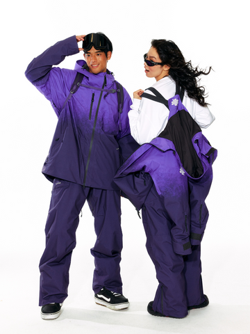 LITAN Alpine Teflon Suspender Purple Pants - Unisex