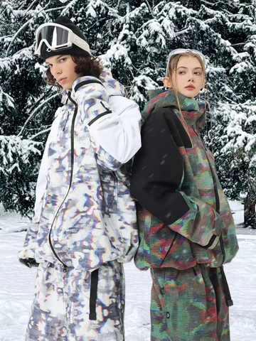 POMT Retro Pixel Style Baggy Ski Jacket – Unisex