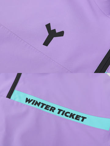 Winter Ticket Violet Oversized Snow Jacket - Unisex