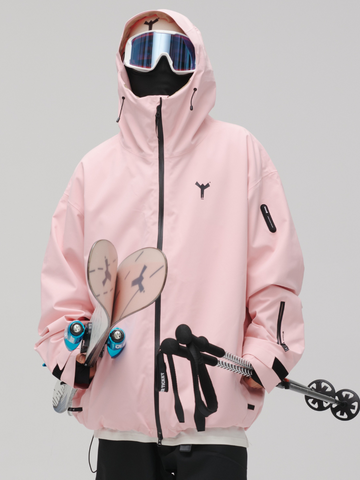 Winter Ticket Pink Baggy Ski Jacket - Unisex