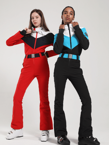 Gsou Snow Retro Belted Slim Ski Jumpsuit - Women's
