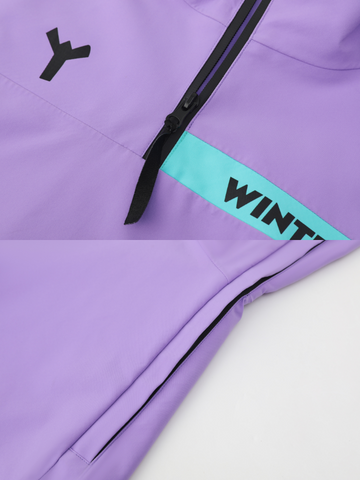 Winter Ticket Violet Oversized Snow Jacket - Unisex