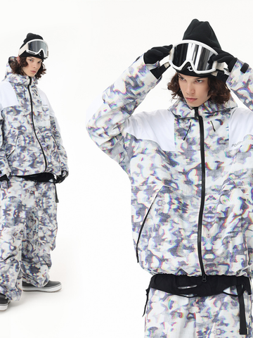 POMT Retro Pixel Style Baggy Ski Jacket – Unisex