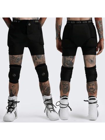 Gsou Snow Unisex Undercover Protective Shorts & Knee Pads Set