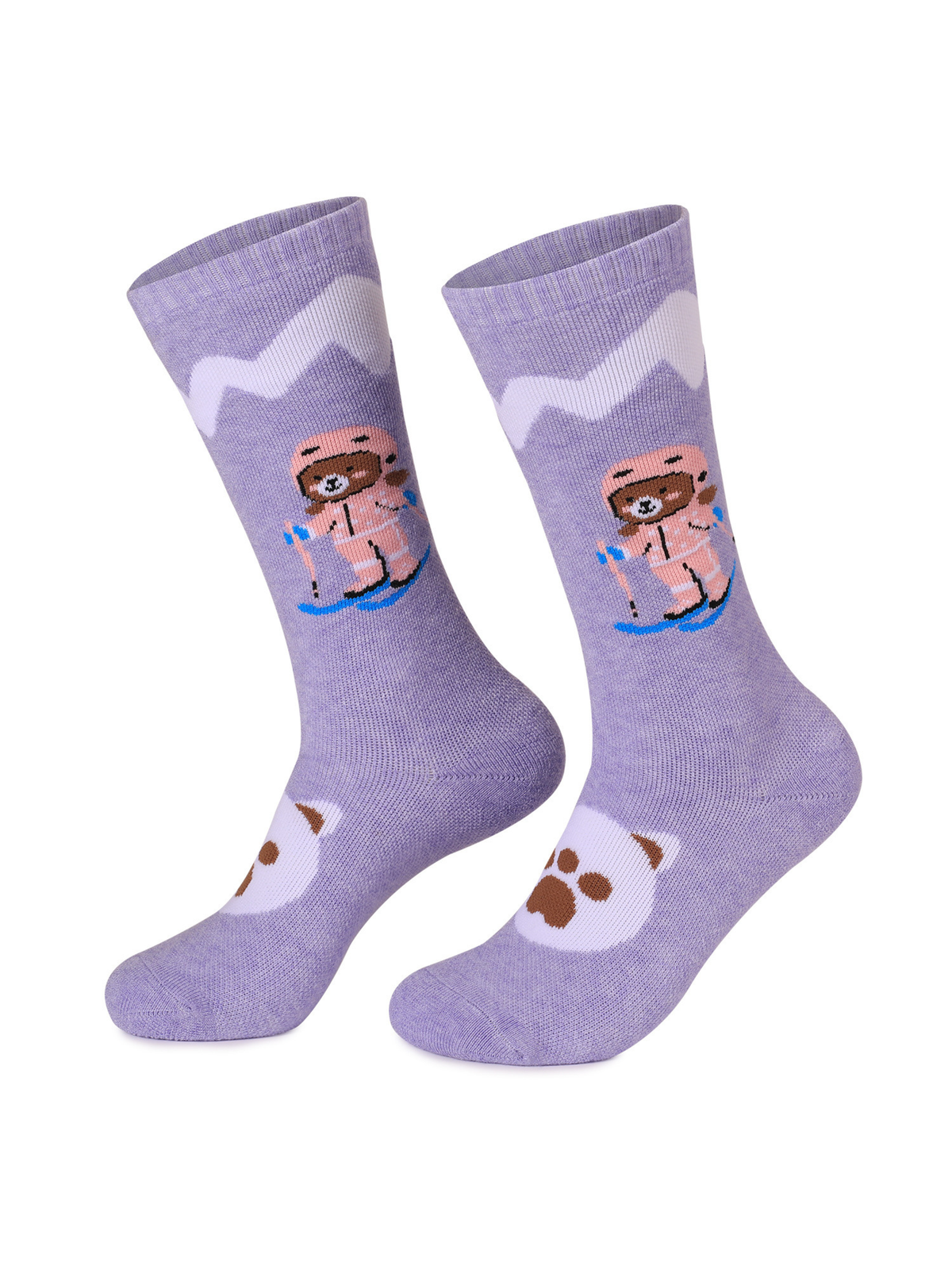 Doorek High Performance Kids Bear Pattern Ski Socks