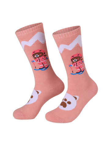 Doorek High Performance Kids Bear Pattern Ski Socks
