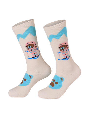 Doorek High Performance Kids Bear Pattern Ski Socks