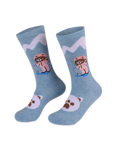 Doorek High Performance Kids Bear Pattern Ski Socks