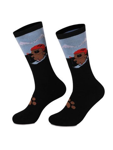Doorek High Performance Kids Bear Pattern Ski Socks