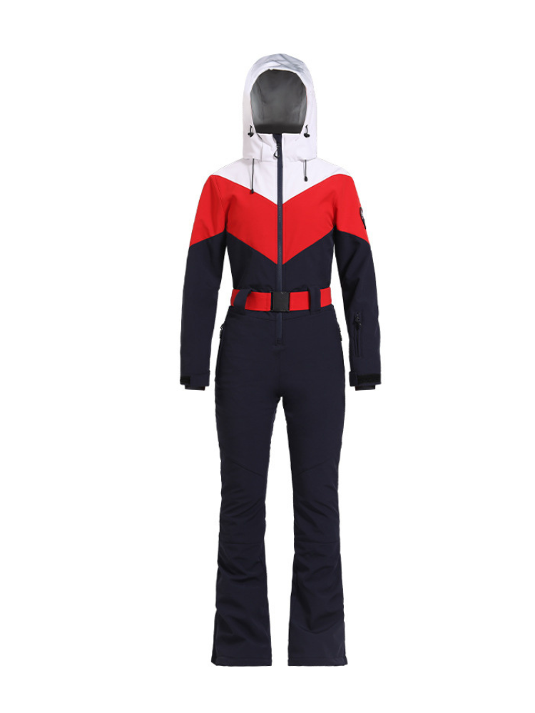 Gsou Snow Retro Belted Slim Ski Jumpsuit - Women's