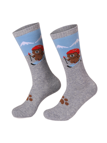 Doorek High Performance Kids Bear Pattern Ski Socks