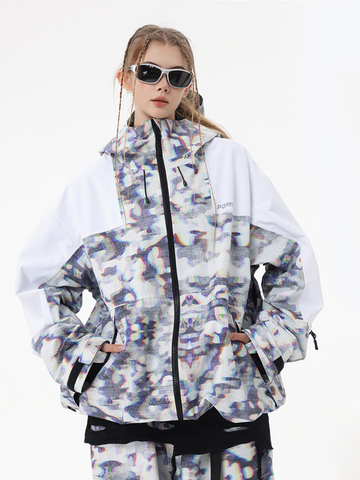 POMT Retro Pixel Style Baggy Ski Jacket – Unisex