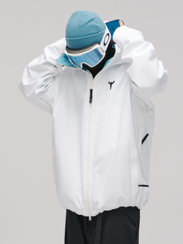 Winter Ticket 3L White Merge Baggy Ski Jacket - Unisex