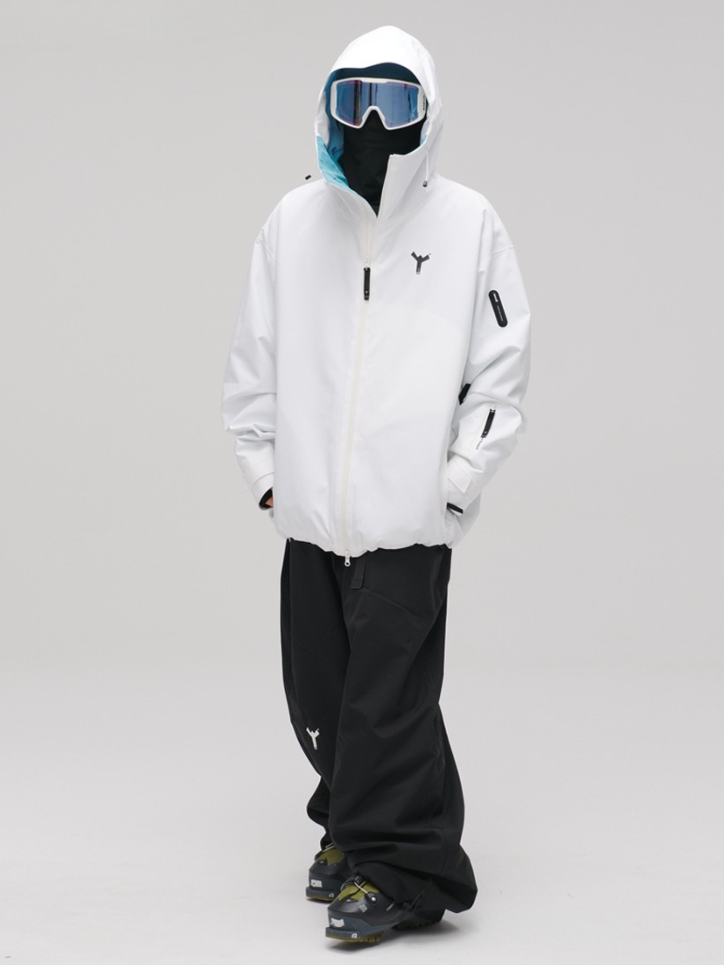Winter Ticket 3L White Merge Baggy Ski Jacket