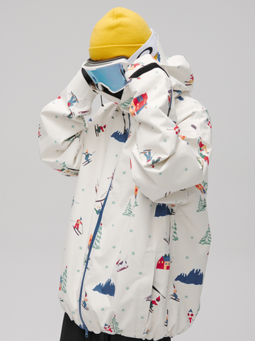 Winter Ticket 3L Canvas Peak Baggy Ski Jacket - Unisex