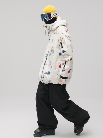 Winter Ticket 3L Canvas Peak Baggy Ski Jacket - Unisex