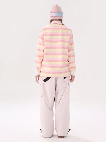 Molocoster Pink Striped Ski Pullover - Women's