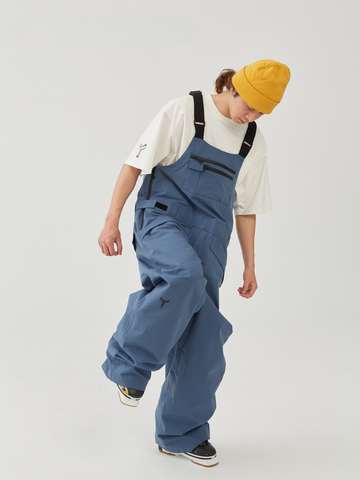 Winter Ticket Navy Drift Baggy Freestyle Skiing Bibs - Unisex