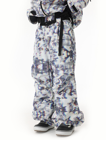 POMT Retro Pixel Style Baggy Ski Pants – Unisex