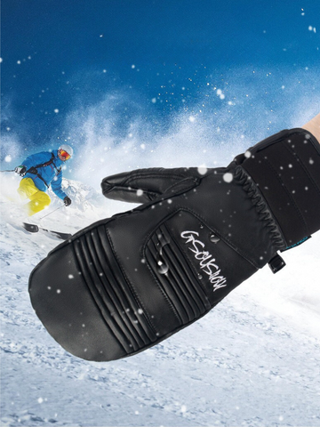 Gsou Snow Winter Leather Ski Mittens