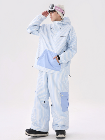 Molocoster 3L Striped Fleece Snow Pullover - Unisex