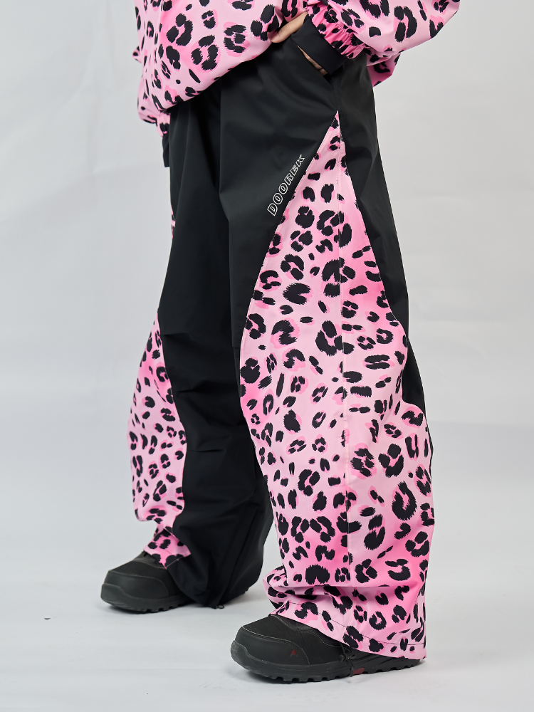 Doorek Pink Leopard Patch Snow Pants - Unisex
