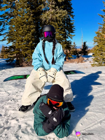 LITAN White Cargo Baggy Snow Pants - Unisex