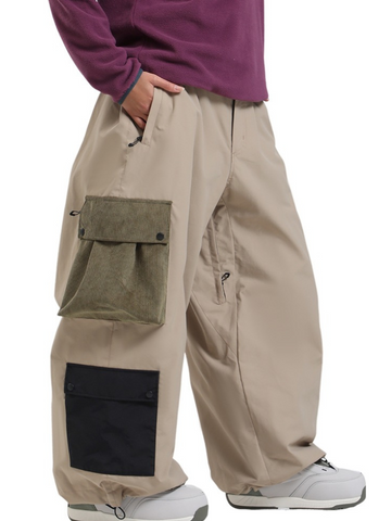 Gsou Snow Color Block Double Cargo Snow Pants - Unisex