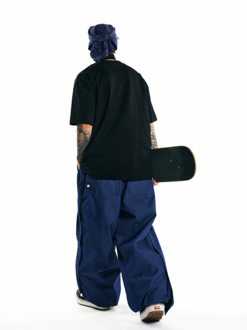 LITAN Denim Blue Baggy Snow Pants – Unisex