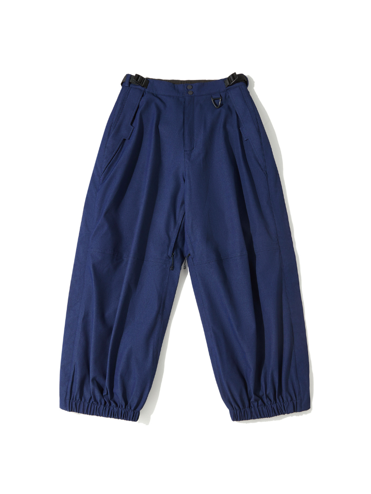 LITAN Denim Blue Baggy Snow Pants – Unisex