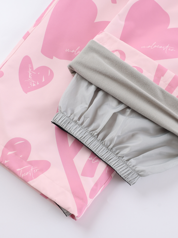 Molocoster Pink Hearts 3L Baggy Ski Suit – Women’s