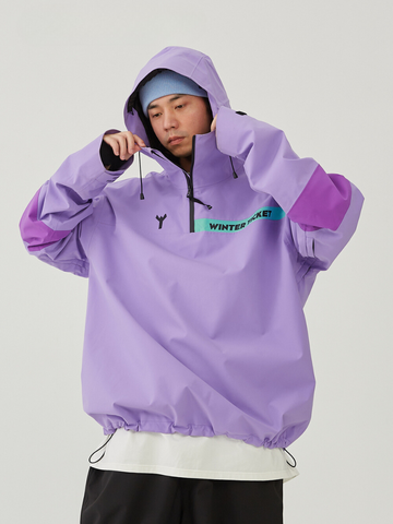 Winter Ticket Violet Oversized Snow Jacket - Unisex