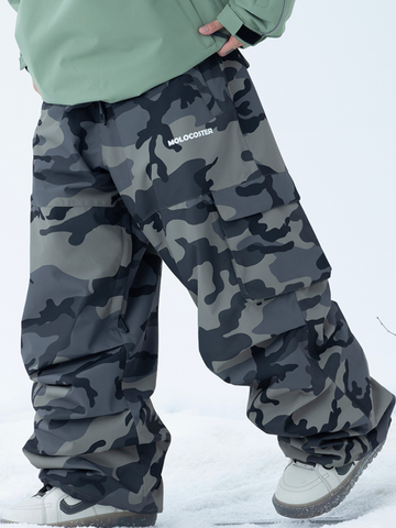 Molocoster 3L Camo Baggy Ski Pants - Unisex