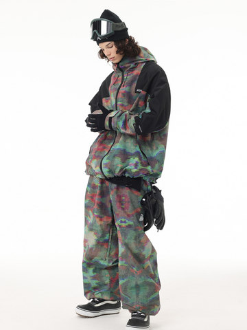 POMT Retro Pixel Style Baggy Ski Pants – Unisex
