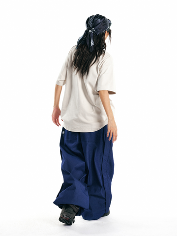 LITAN Denim Blue Baggy Snow Pants – Unisex