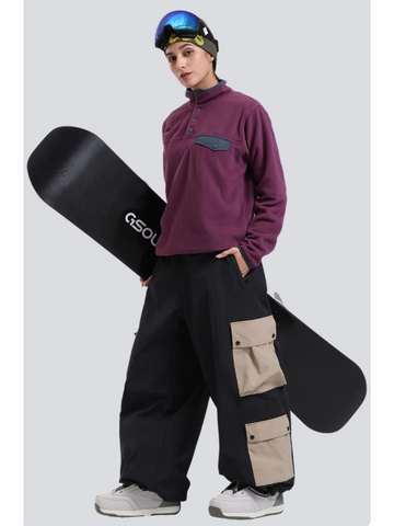 Gsou Snow Color Block Double Cargo Snow Pants - Unisex