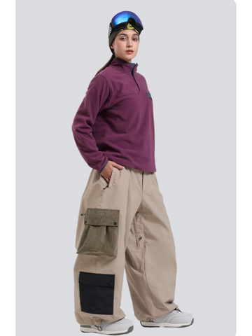 Gsou Snow Color Block Double Cargo Snow Pants - Unisex