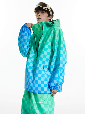 Molocoster 3L Gradient Chess Zipper Fleece Suit - Unisex