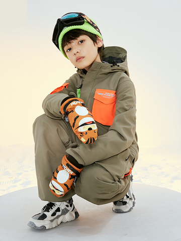 NANDN Kids Ski Waterproof Cartoon Gloves